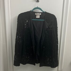Adrianna Papell Black Sequin Blazer